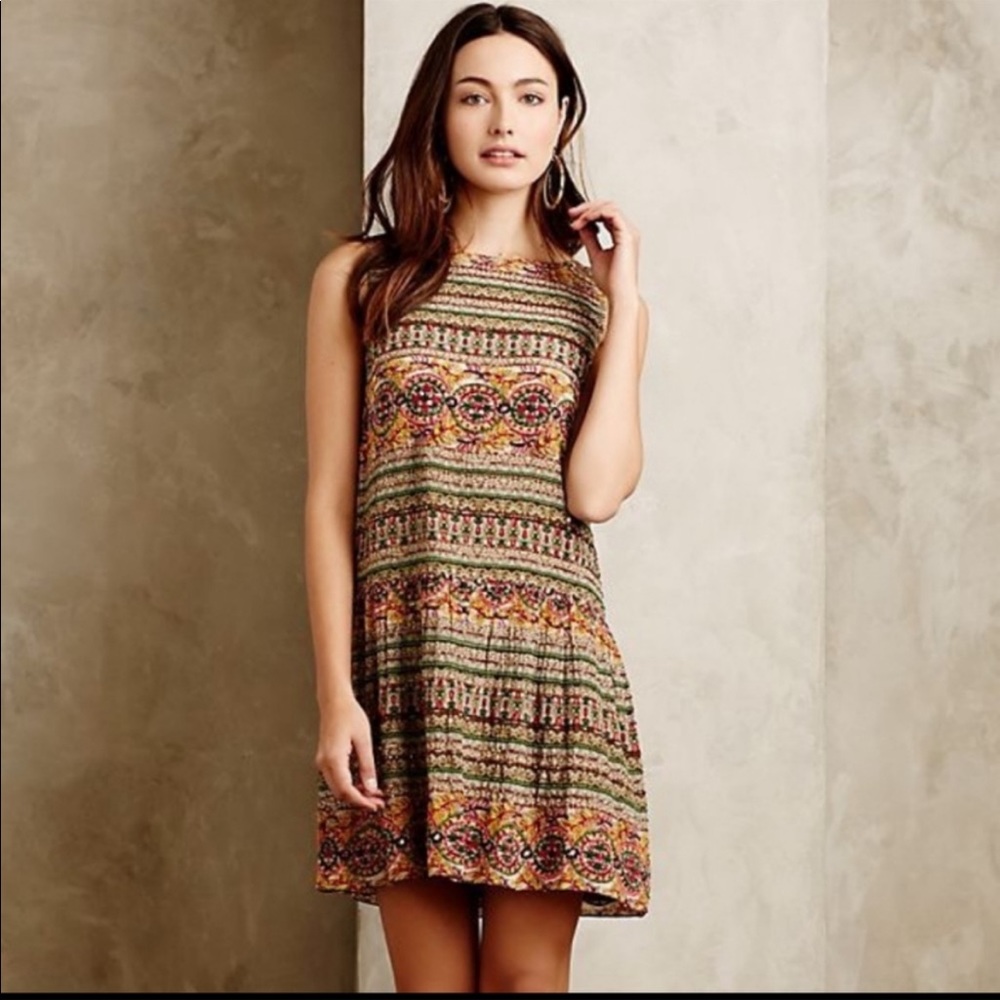 Anthropologie Hemant & Nandita Silk Beaded Dress 6
